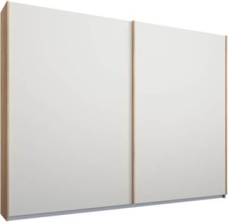 An Image of Malix 2 door 225cm Sliding Wardrobe, Oak frame,Matt White doors , Premium Interior