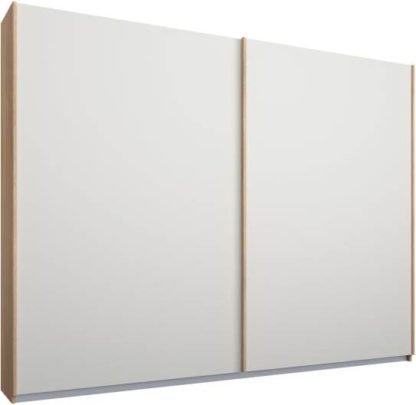 e752d0ac50ccc25015bffc31812c91e198306608aeed4bc44bb9de64db16d374-2.jpg An Image of Malix 2 door 225cm Sliding Wardrobe, Oak frame,Matt White doors , Premium Interior
