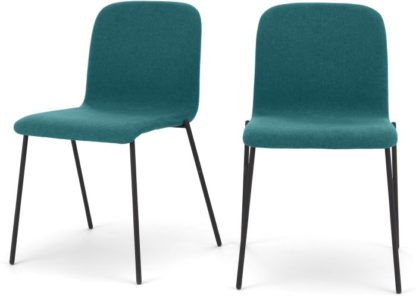 An Image of Set of 2 Cata Dining Chairs, Mineral Blue
