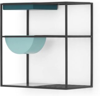 An Image of MADE Essentials Poppy Kitchen wall storage unit, Metal and Glass