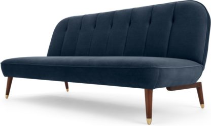 An Image of Margot Click Clack Sofa Bed, Sapphire Blue Velvet