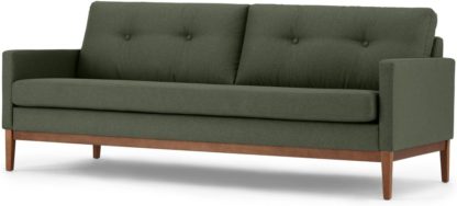 An Image of Edison 3 Seater Sofa, Textured Moss