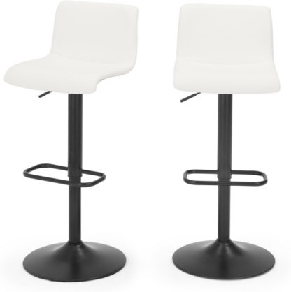 An Image of Set of 2 Sean Adjustable Bar Stools, White