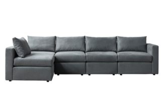 An Image of Miller Four Seat Corner Sofa - Left or Right Hand – Charcoal