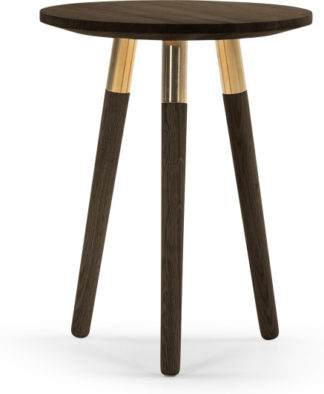 An Image of Range Side Table, Dark Stain Ash Veneer and Brass