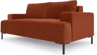 An Image of Frederik 2 Seater Sofa, Nutmeg Orange Velvet