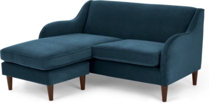 An Image of Helena Chaise End Corner Sofa, Plush Teal Velvet