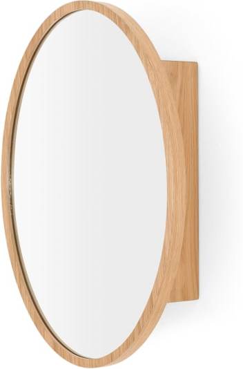 An Image of Penn Mirrored Wall Cabinet, Oak