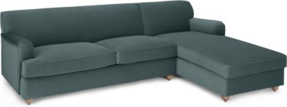 An Image of Orson Right Hand Facing Chaise End Sofa Bed, Marine Green Velvet
