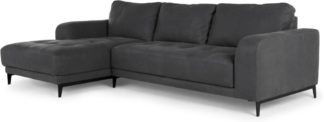 An Image of Luciano Left Hand Facing Chaise End Corner Sofa, Grey Leather
