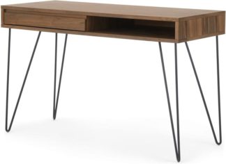 An Image of Cerian Desk, Walnut and Black