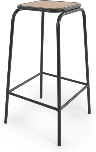 An Image of Wigbert Barstool, Oak and Black