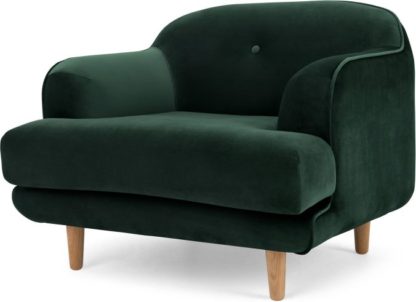 f0580b7cef7603900f72292d15c8f48d93cad825d95958c10eddb5349b59d16a.jpg An Image of Gracie Armchair, Pine Green Velvet