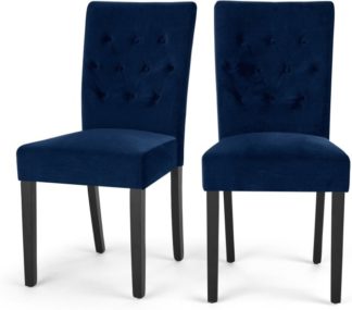 An Image of Flynn Set of 2 Dining Chairs, Royal Blue Velvet