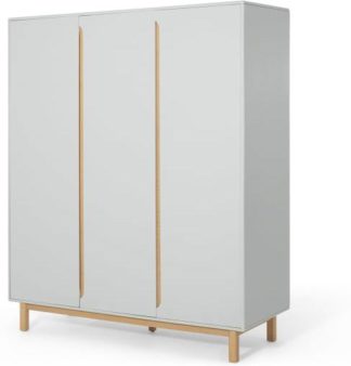 An Image of Jayden 3 Door Wardrobe, Grey & Oak