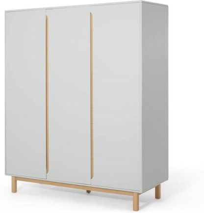 An Image of Jayden 3 Door Wardrobe, Grey & Oak