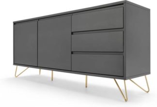 An Image of Elona Sideboard, Charcoal and Brass