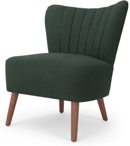 An Image of Charley Ribbed Accent Chair, Woodland Green
