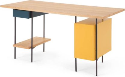 An Image of Coby Desk, Multi Colour and Oak
