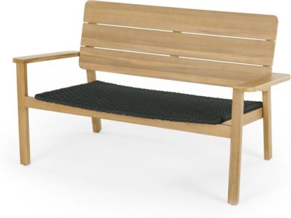 f44fc133775a335ef7e6a9cabb5959c7788aca8e993d5330c5980535e47d21b3.jpg An Image of Jala Garden Lounge Bench, Acacia Wood and Spun Polyester
