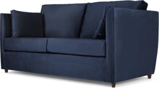 An Image of Milner Sofa Bed with Foam Mattress, Regal Blue Velvet