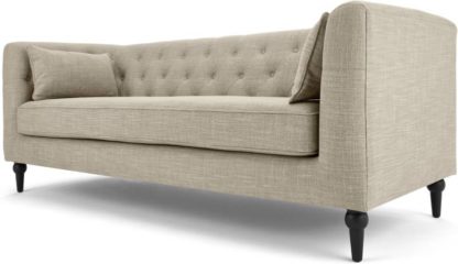 An Image of Flynn 3 Seat Sofa, Taupe Linen Mix