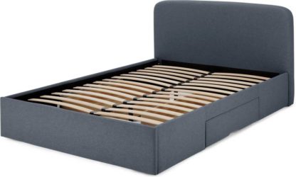 f5504bf6ab5c766ac4addfceb7aa41a06af61130031d4a0675c848808181e5e0.jpg An Image of MADE Essentials Besley Double Bed with Storage Drawers, Aegean Blue