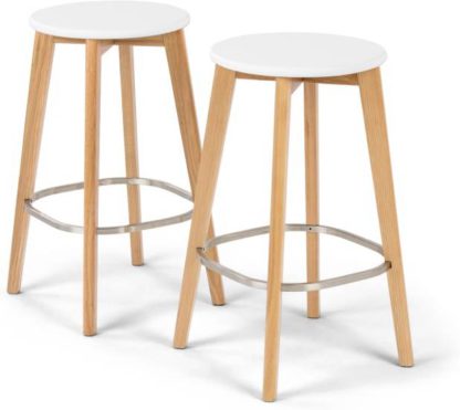 f55ab2b34bf93b34420589d2807f5399a1711355ea0d6e91b7ed0aa69b10eead.jpg An Image of Set of 2 Fjord Bar Stool, Oak and White