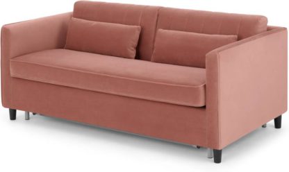 An Image of Barrow Sofa Bed, Blush Pink Velvet