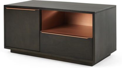An Image of Anderson Compact TV Stand, Mango Wood and Brass