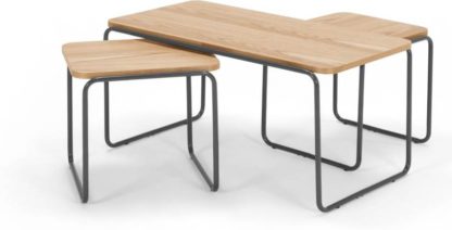 f7fea70cc519e3a759e08c0a5cfb12f39a473856e5076e99c3682ddb23144dff.jpg An Image of Hill Coffee and Set of 2 Nesting Side Tables, Ash and Grey