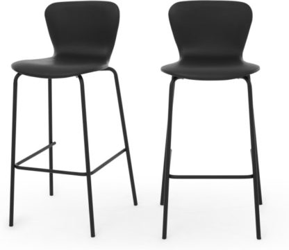 An Image of Set of 2 Luno Barstool, Black PU