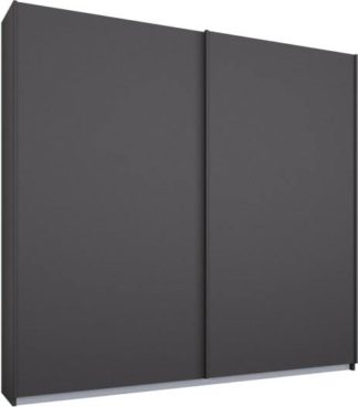 An Image of Malix 2 door 181cm Sliding Wardrobe, Graphite Grey frame,Matt Graphite Grey doors , Premium Interior