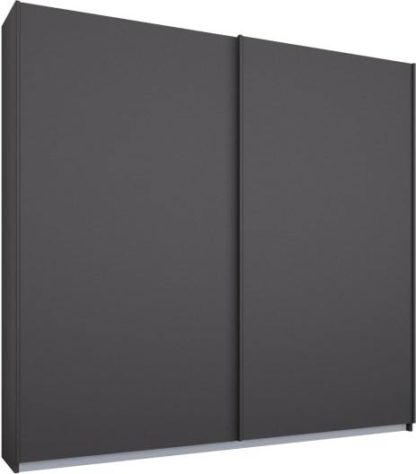 An Image of Malix 2 door 181cm Sliding Wardrobe, Graphite Grey frame,Matt Graphite Grey doors, Standard Interior