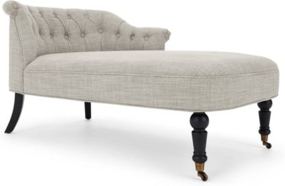 An Image of Bouji Right Hand Facing Chaise Longue, Linen Mix Taupe