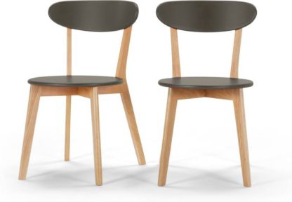 An Image of Set of 2 Fjord Dining Chairs, Oak and Grey