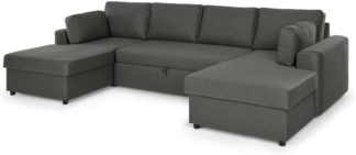 An Image of Aidian Large Corner Sofa Bed with Storage, Pigeon Grey
