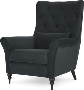 An Image of Osmond Armchair, Lead Grey Velvet