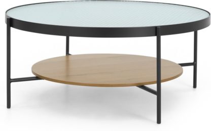 An Image of Kameko Coffee table, Oak and Textured Glass