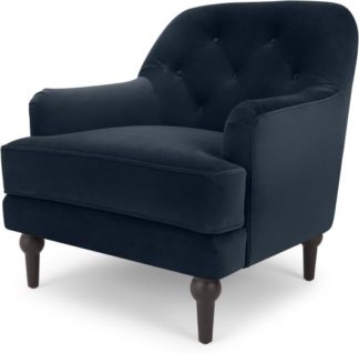 An Image of Flynn Armchair, Sapphire Blue Velvet