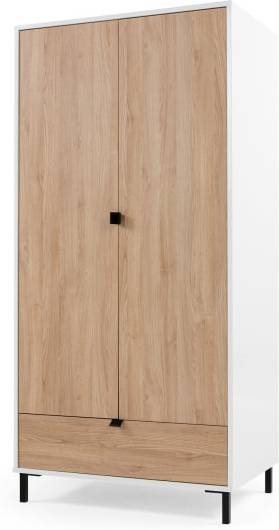 An Image of Latymer Wardrobe, Oak Effect and White Gloss