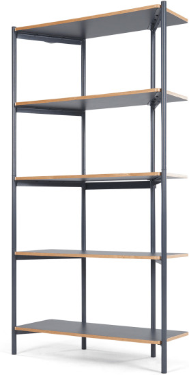 fcf3f395906a52264f16c883130e4a39764756e24a1f7dc9e45ced29cb0d333b.jpg An Image of MADE Essentials Mino Tall Shelves, Grey