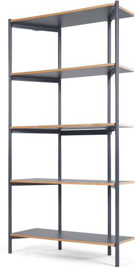 An Image of MADE Essentials Mino Tall Shelves, Grey