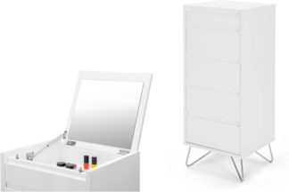 An Image of Elona Vanity Chest of Drawers, White Gloss