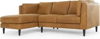 An Image of Lindon Left Hand Facing Chaise End Corner Sofa, Outback Tan Leather