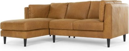 An Image of Lindon Left Hand Facing Chaise End Corner Sofa, Outback Tan Leather