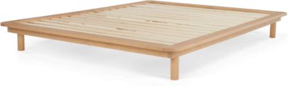 An Image of MADE Essentials Kano platform Super King Bed, Natural Pine