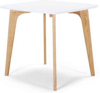 An Image of Fjord 4 Seat Square Compact Dining Table, Oak and White