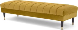 An Image of Evadine Ottoman Bench, Vintage Gold Velvet