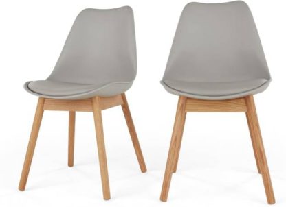 ffefb4cc74a034e47aab21ad3c3ba66202fcff57bbd4a476a7fc0efdbe08fab9.jpg An Image of Set of 2 Thelma Dining Chairs, Oak and Grey